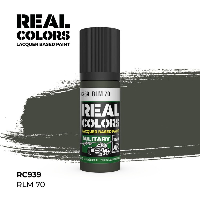 AK - Peinture Real Colors : RLM 70 - 17 ml