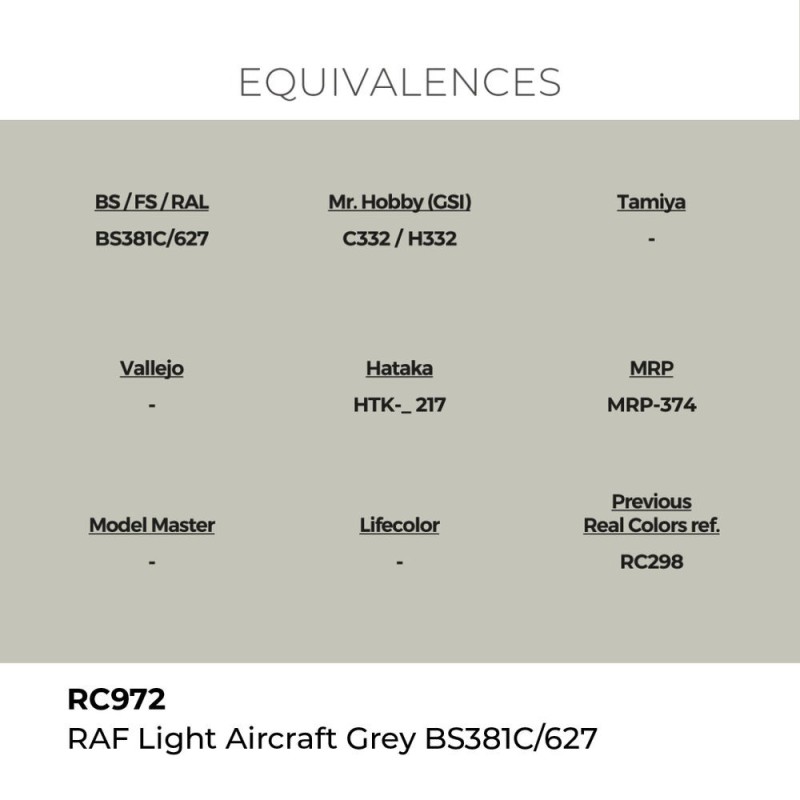  AK - Peinture Real Colors : RAF Light Aircraft Grey Bs381c/627 - 17 ml