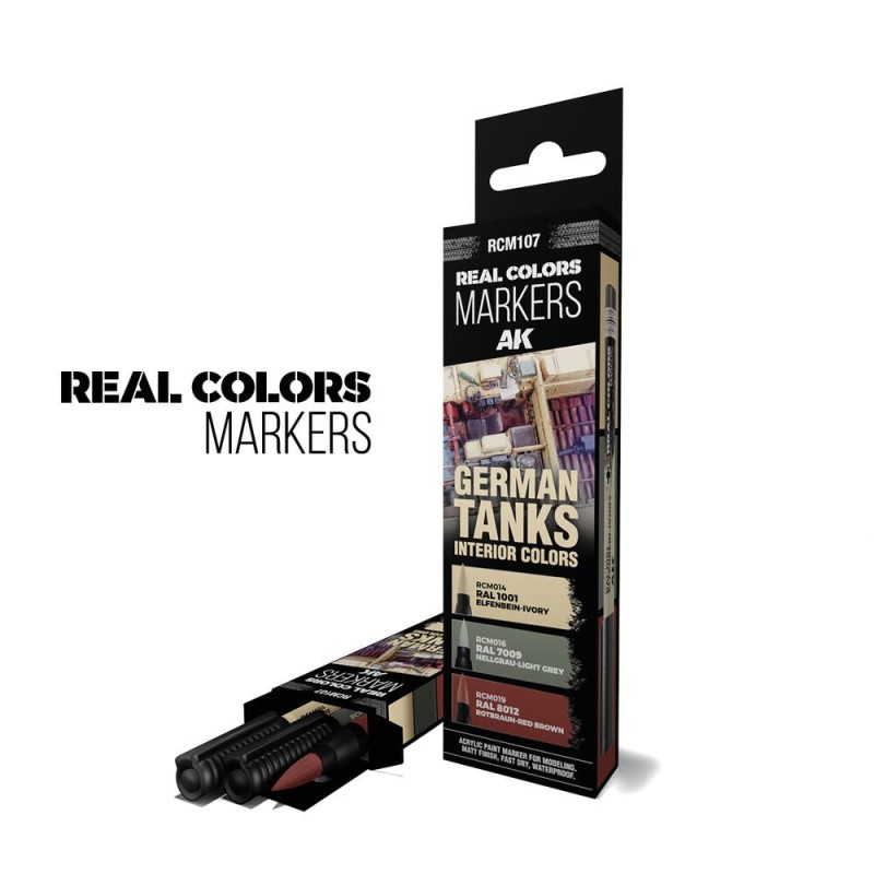 AK - Peinture Real Colors : German Tanks Interior Colors - 3 Real Colors Markers