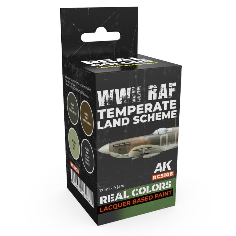 AK - Set de peintures Real Colors : WWII RAF Temperate Land Scheme