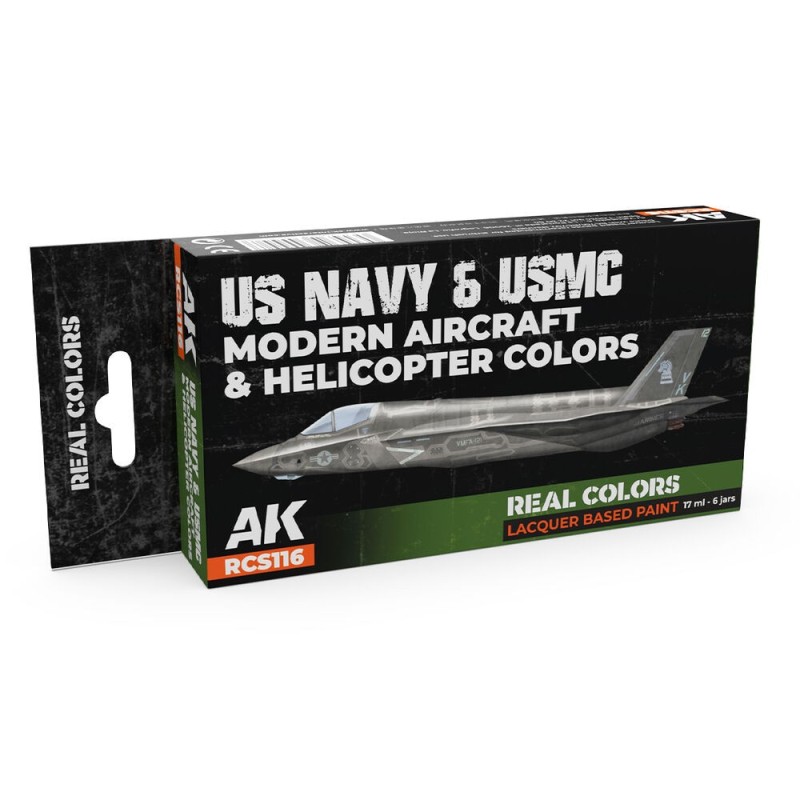 AK - Set de peintures Real Colors : US Navy & USMC Modern Aircraft & Helicopter Colors