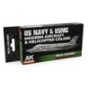 AK - Set de peintures Real Colors : US Navy & USMC Modern Aircraft & Helicopter Colors