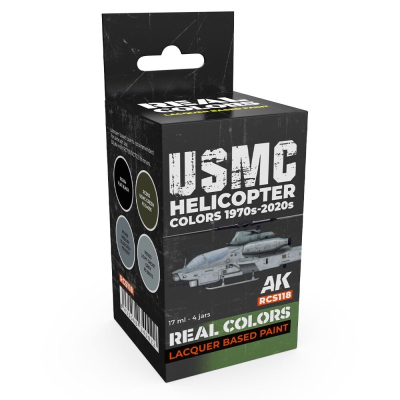 AK - Set de peintures Real Colors : USMC Helicopter Colors 1970s - 2020s