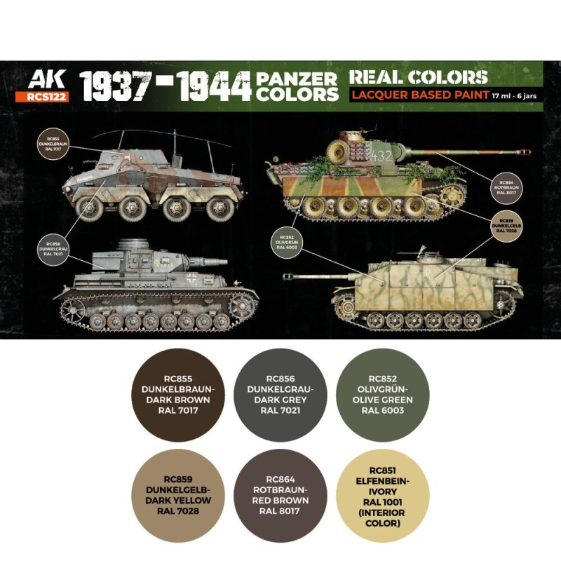 AK - Set de peintures Real Colors : 1937 - 1944 Panzer Colors