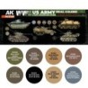 AK - Set de peintures Real Colors : WWII US Army & USMC Camouflage Colors