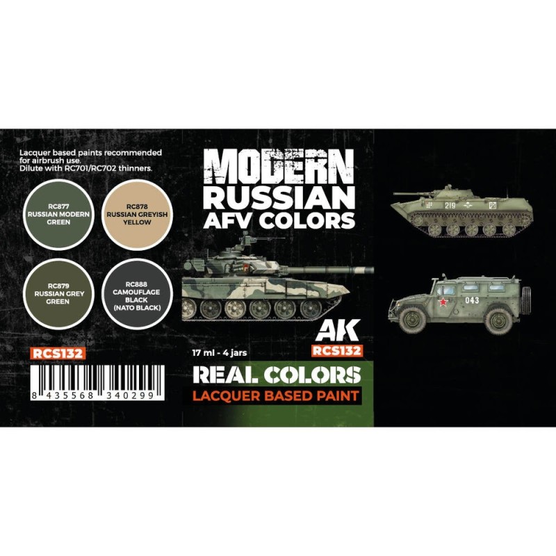 AK - Set de peintures Real Colors : Modern Russian Afv Colors