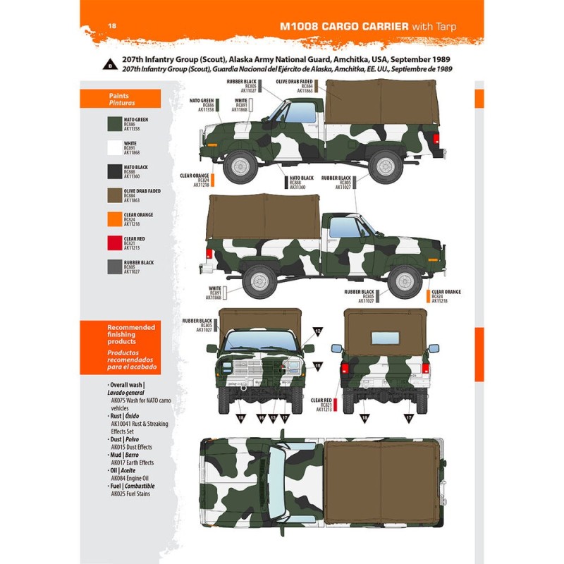  AK - Kit de modélisme : M1008 Troop Carrier With Tarp
