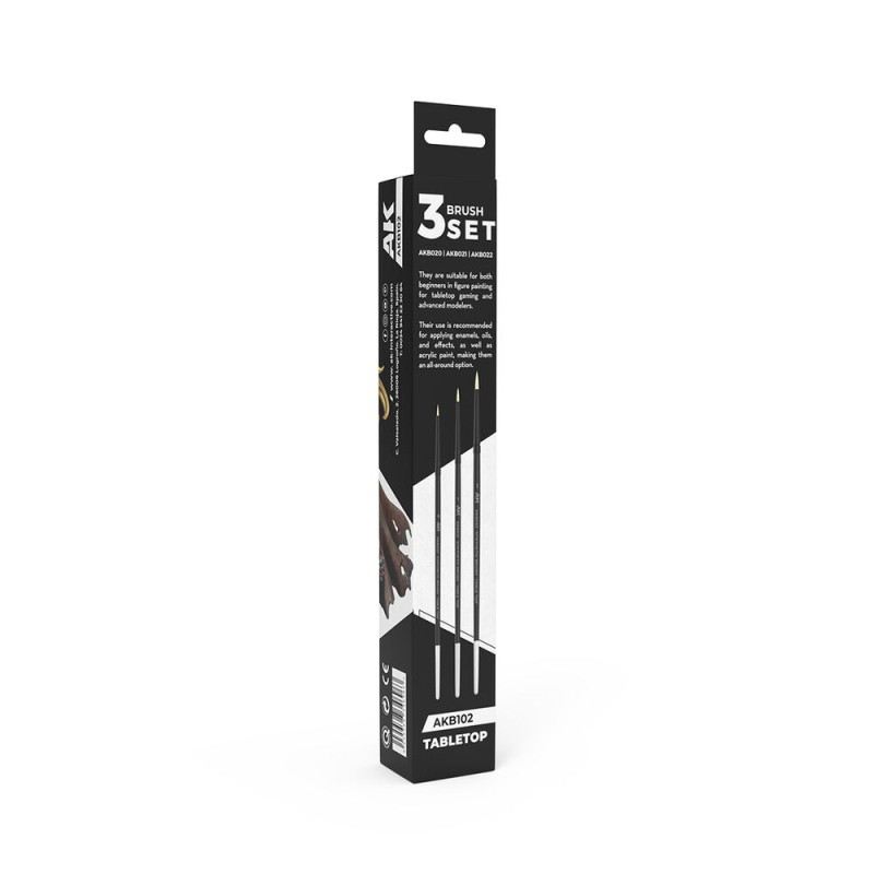  AK - Tabletop Syntethic Brushes (3 Brushes)