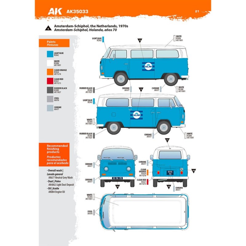  AK - Kit de modélisme : Volkswagen T2 Model 1967 Airport Bus