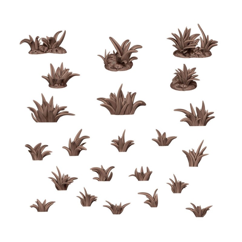 AK - Décor végétal : Grass Tufts - Basing Bits 22 Pieces