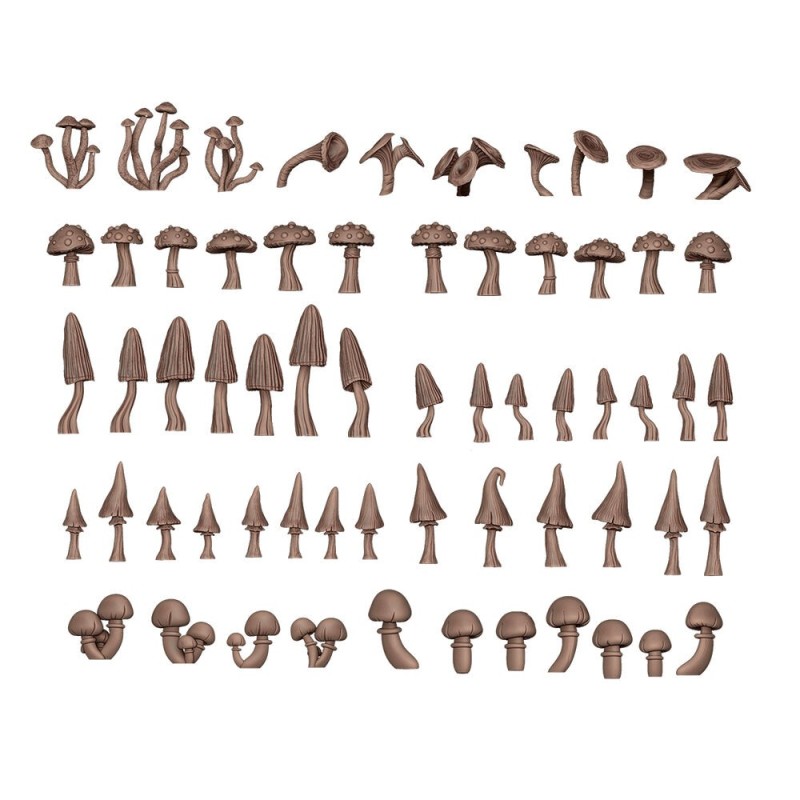  AK - Forest Mushrooms - Basing Bits 63 Pieces