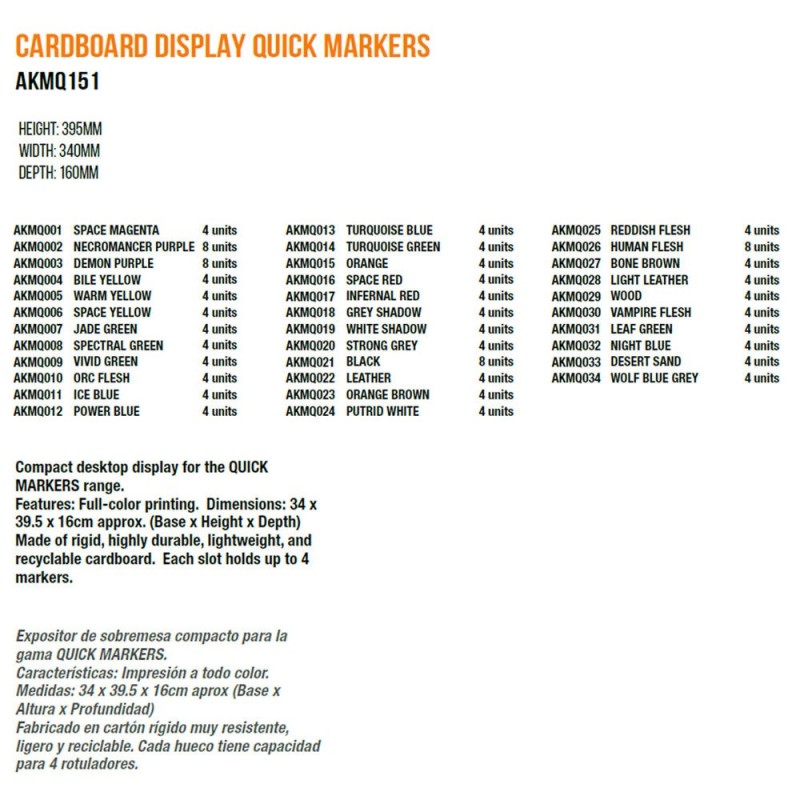  AK - Cardboard Display Quick Markers