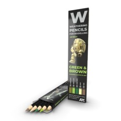 AK - Crayon aquarellable Weathering : Green And Brown Camouflages