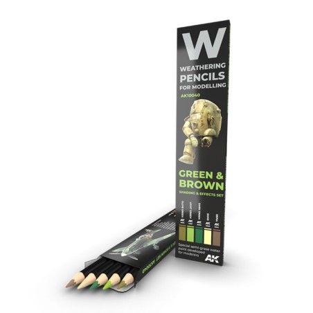 AK - Crayon aquarellable Weathering : Green And Brown Camouflages