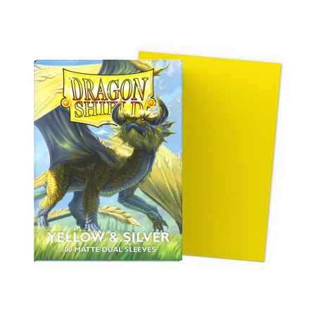 Dragon Shield - 100 Sleeves Standard Dual Matte - Yellow & Silver
