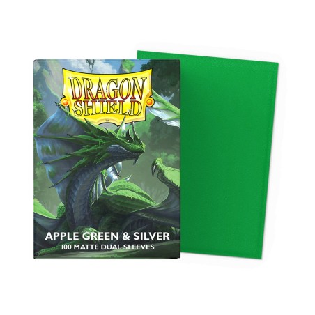 Dragon Shield - 100 Sleeves Standard Dual Matte - Green & Silver