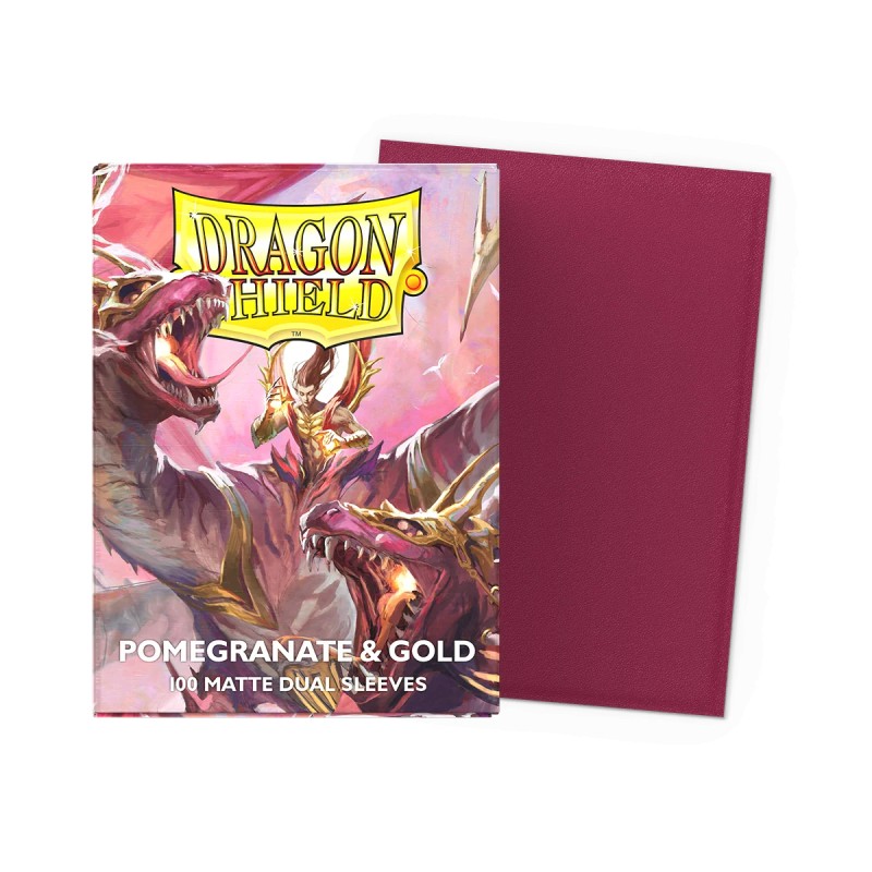 Dragon Shield - 100 Sleeves Standard Dual Matte - Pomegranate & Gold