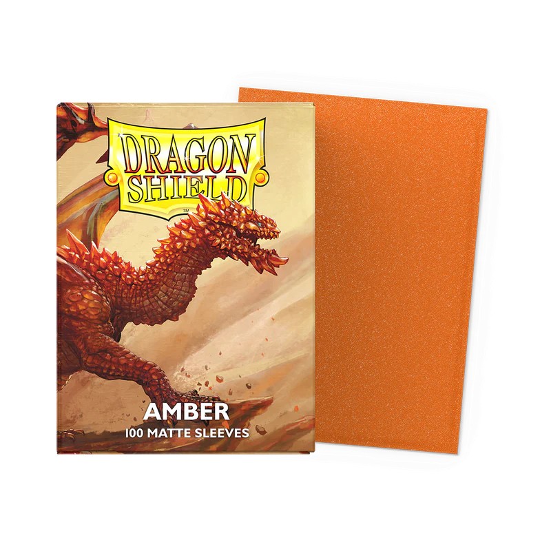 Dragon Shield - 100 Sleeves Standard Matte Sparkle Series - Amber