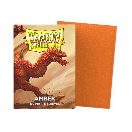 Dragon Shield - 100 Sleeves Standard Matte Sparkle Series - Amber