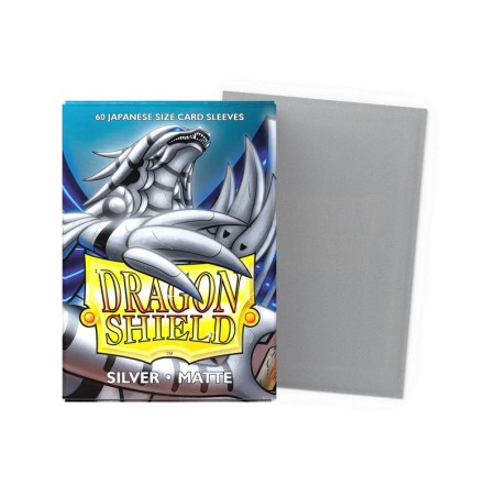 Dragon Shield - 60 Sleeves Japanese Size Matte - Argent