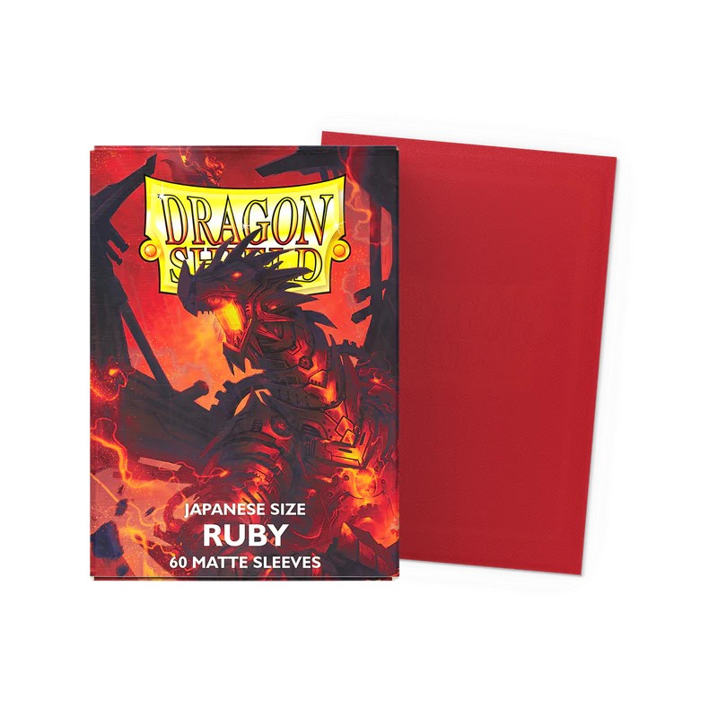 Dragon Shield - 60 Sleeves Japanese Size Matte - Ruby