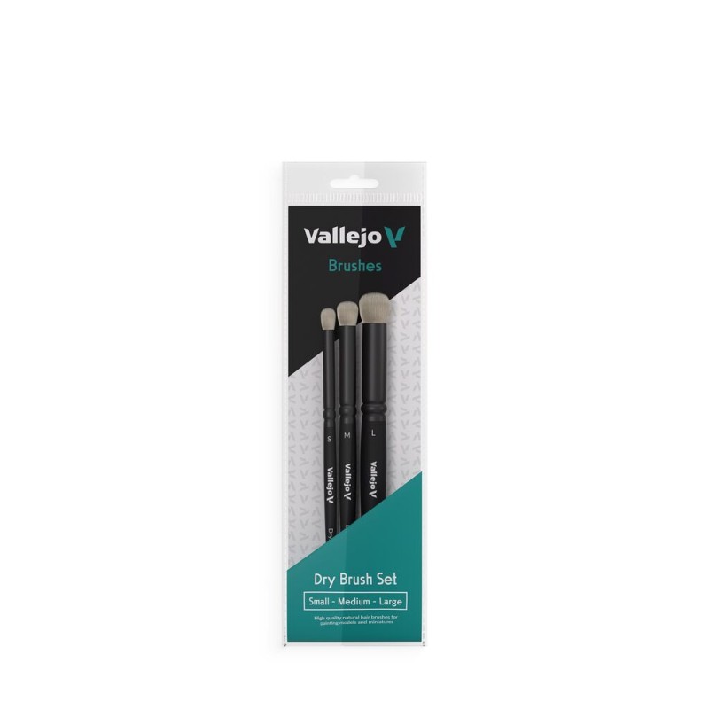 Vallejo - Pinceau : Dry Brush Set Natural Hair (