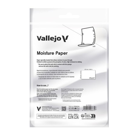 Vallejo - Outil : 30 Sheets Of Moisture Paper (
