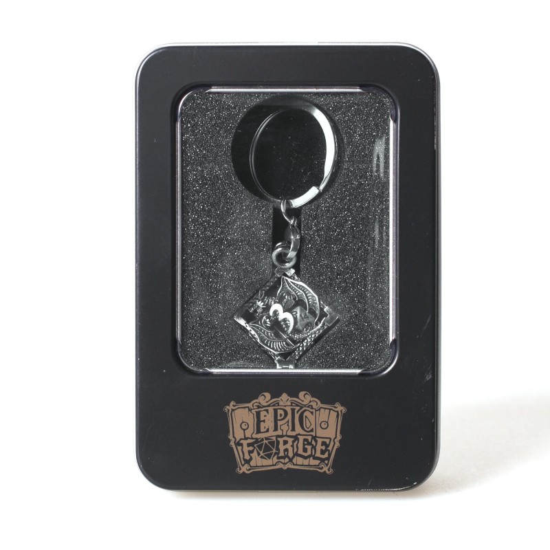 Porte clé D6 Argent - 7 mini dés à l'intérieur