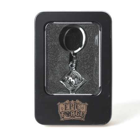 Porte clé D6 Argent - 7 mini dés à l'intérieur