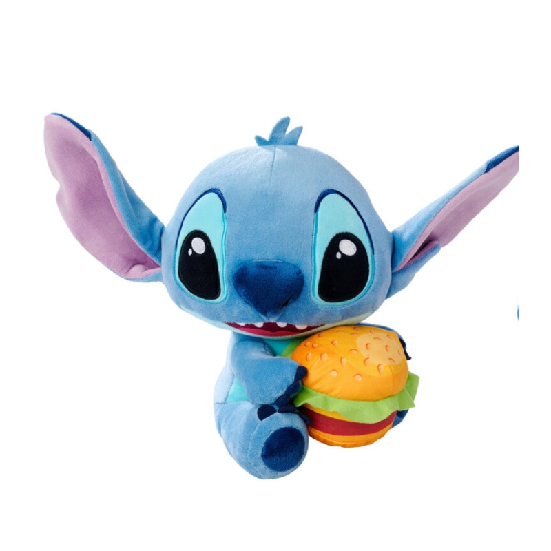 Disney - Peluche Stitch avec Hamburger ≃ 25cm