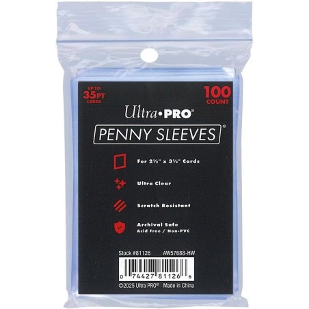 Ultra Pro - x100 Penny Sleeves standards transparentes