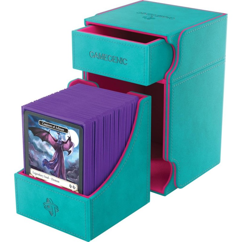 Gamegenic - Boite de rangement WatchTower 100+XL - Turquoise et Rose