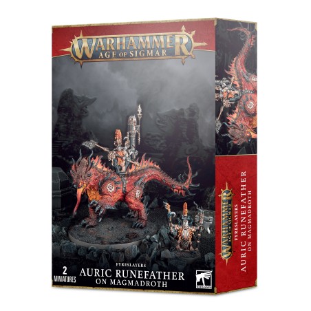 Age of Sigmar - Fyreslayers : Père des Runes Aurique sur Magmadroth