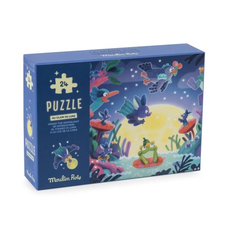 Moulin Roty - Puzzle phosphorescent - Au clair de lune - 24p.