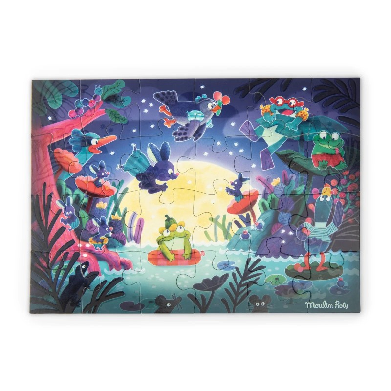 Moulin Roty - Puzzle phosphorescent - Au clair de lune - 24p.