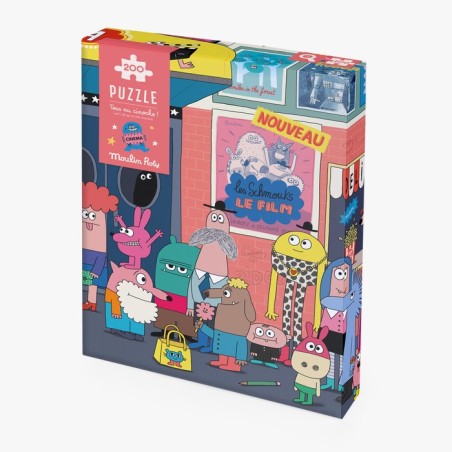 Moulin Roty - Puzzle - Tous au cinoche ! (200 pièces) - Les Schmouks