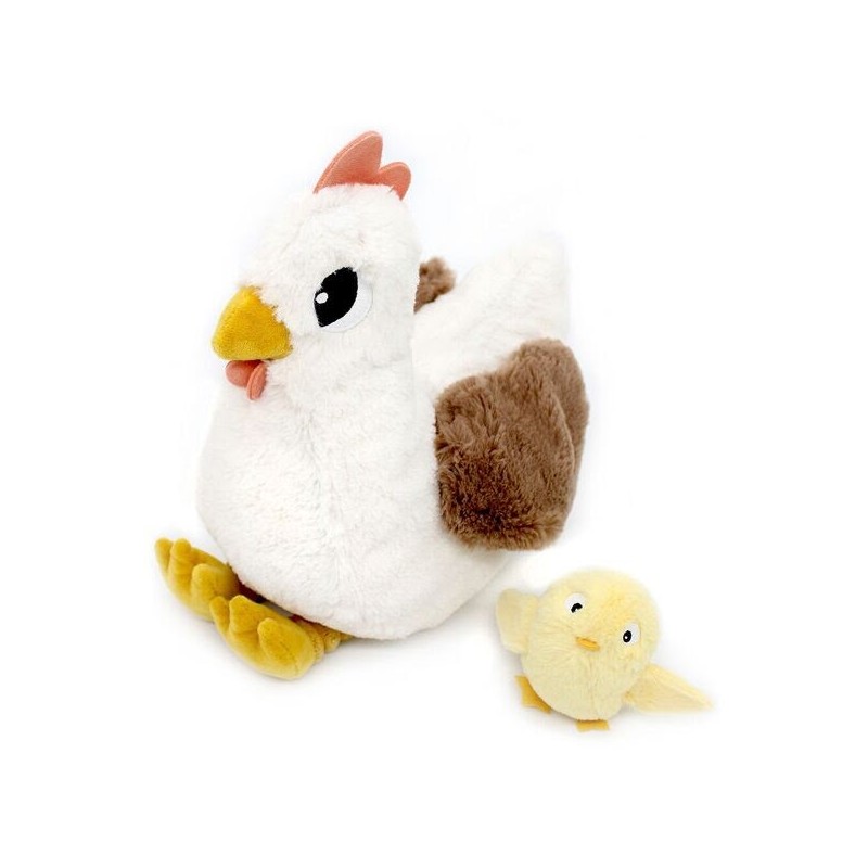 Peluche Ptipotos - Poule maman & bébé