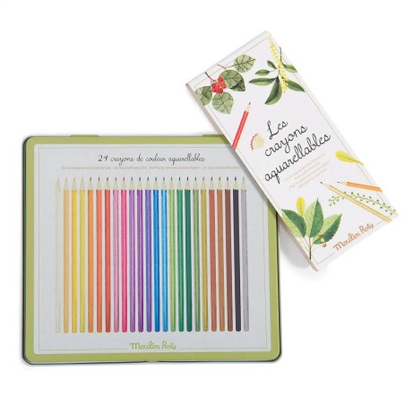 Boite Le jardin 24 crayons du Moulin aquarellables - Le Botaniste