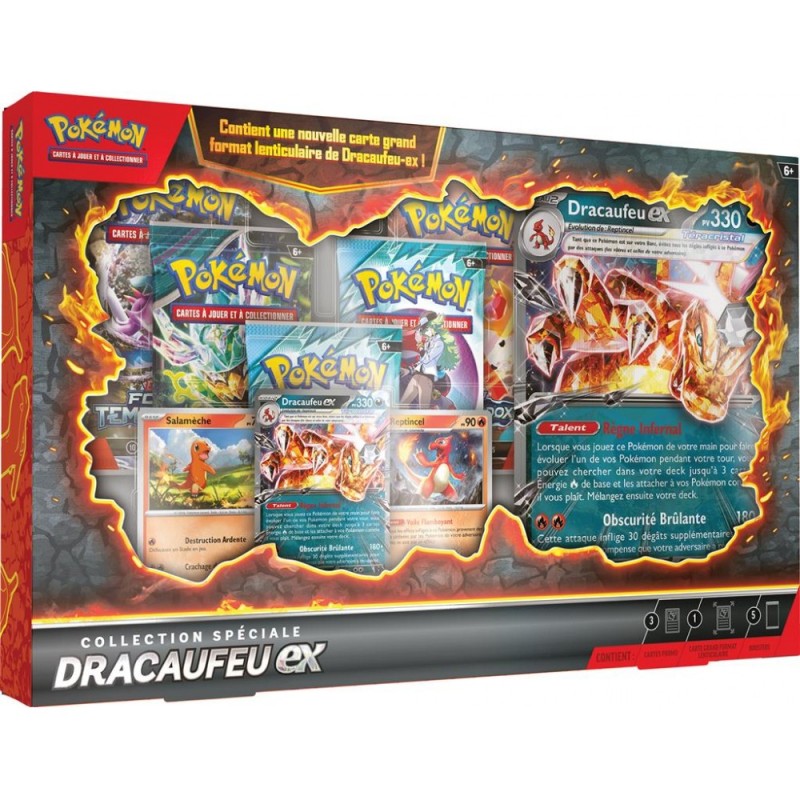 Pokémon Coffret 5 boosters collection Spéciale Dracaufeu-ex Français