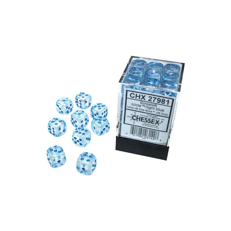 Chessex - Set de 36 dés 6 Frosted/Vortex/Luminary
