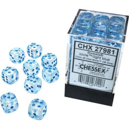 Chessex - Set de 36 dés 6 Frosted/Vortex/Luminary