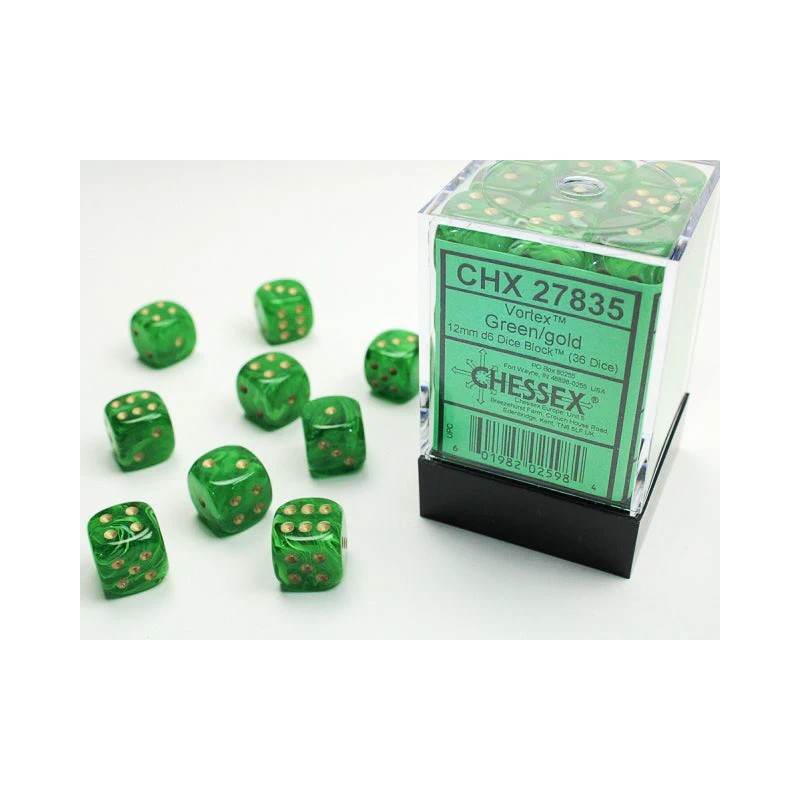 Chessex - Set de 36 dés 6 Frosted/Vortex/Luminary