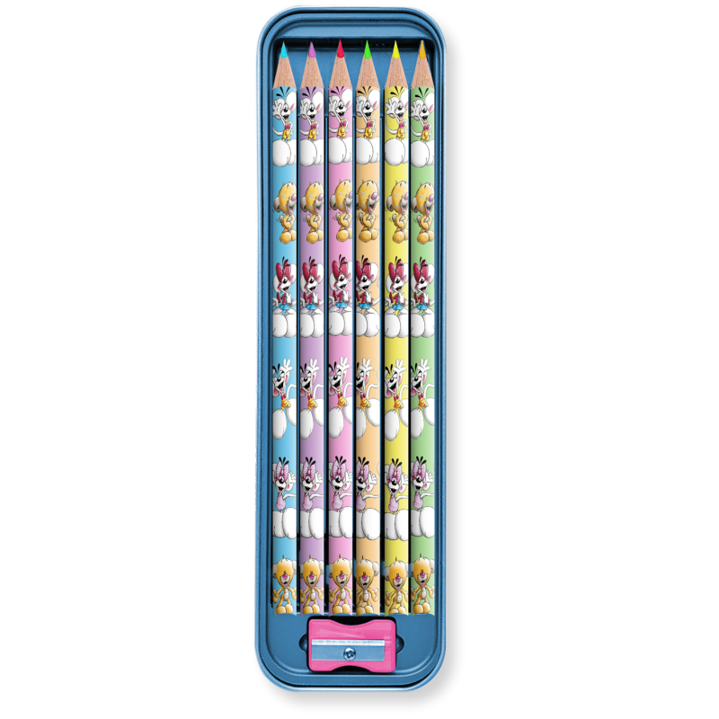 Plumier métal 6 crayons de couleur Diddl