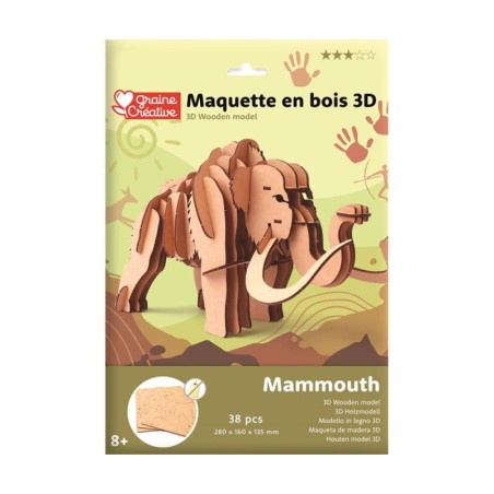 Maquette Mammouth en bois 3D