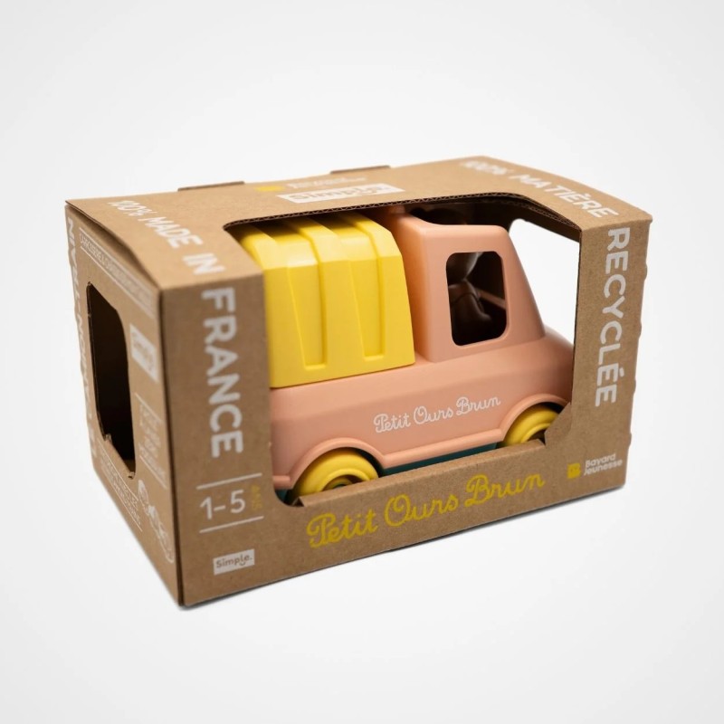 Le jouet Simple x Petit Ours Brun - Camion-Train Poubelle