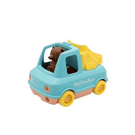 Le jouet Simple x Petit Ours Brun - Camion-Train Pompier