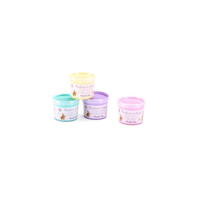 4 pots de peinture à doigts pastel Les Rosalies