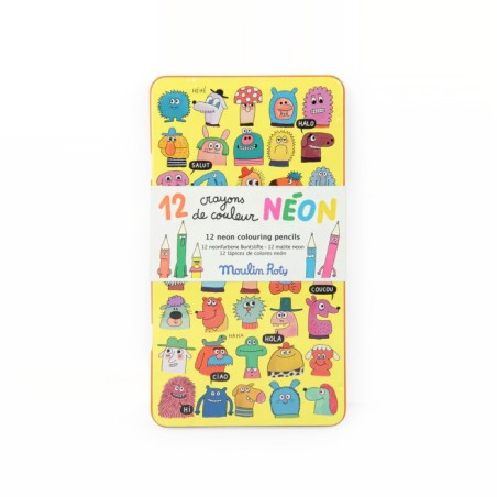 12 crayons de couleur néon Les Schmouks