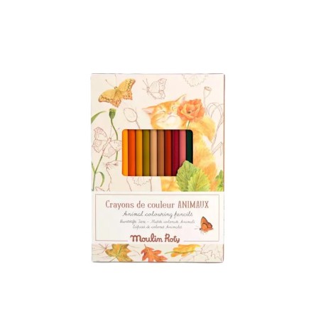 12 crayons de couleur + cartes Le jardinier