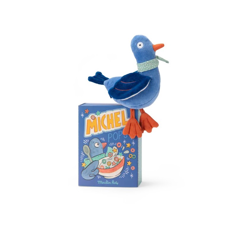 Poupée hochet pigeon Michel Puce & Pilou